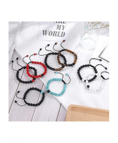 Magnetic Couple Bracelet Long Distance Love Matte Agate Beaded Jewelry for Boyfriend and Girlfriend $17.03 Stretch