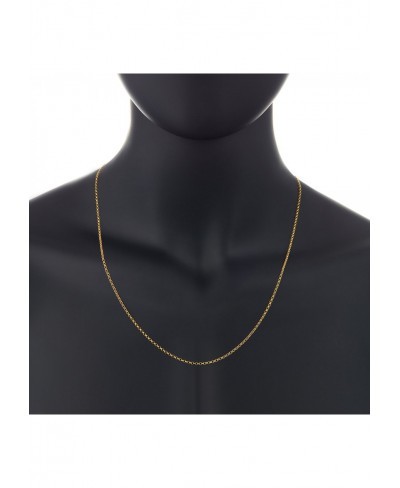 1.7mm 14k Yellow Gold Plated Silver Round Rolo Chain Necklace $28.63 Chains