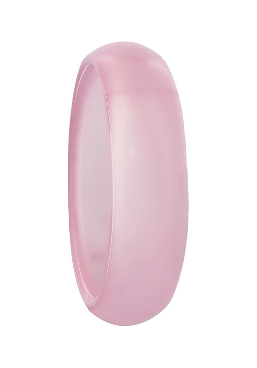 Pink Agate Gemstone 6mm Unisex Band Ring $9.67 Bands