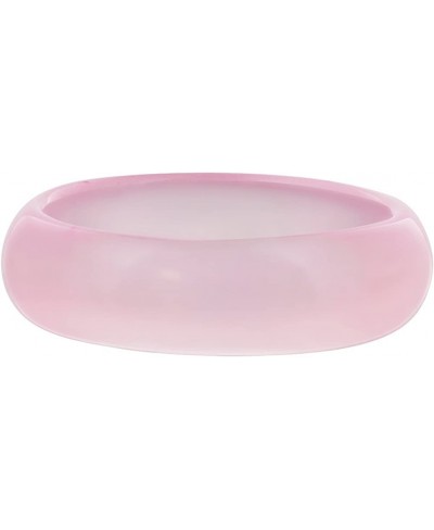 Pink Agate Gemstone 6mm Unisex Band Ring $9.67 Bands