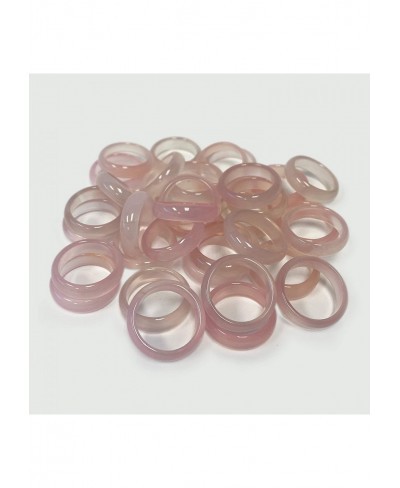 Pink Agate Gemstone 6mm Unisex Band Ring $9.67 Bands