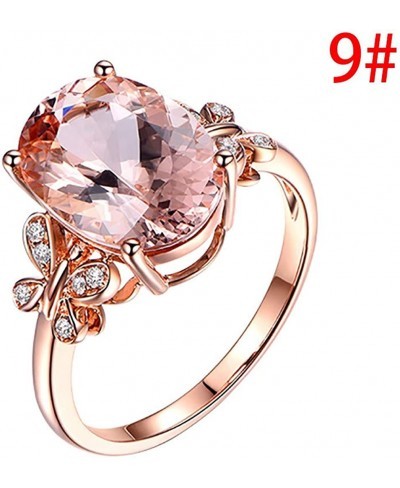 Rings for Women Cutting Natural Morgan Stone Plated Cute Butterfly Ring Ladies Jewelry Romantic Gift(Rose Gold 9) $10.29 Bands