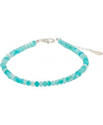 Bracelet Adjustable in Genuine Natural Gemstones 925 Sterling Silver BRC $45.56 Strand