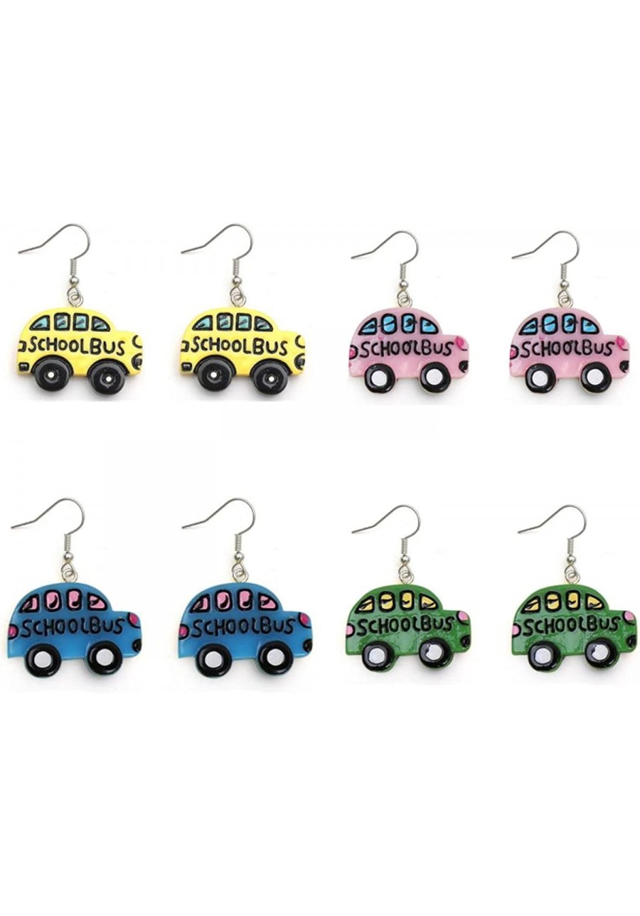 School Bus Dangle Earrings Resin Cartoon Car Funny Earrings Teachers Professors Students Teens Bus Drivers School Bus Drop Ea...