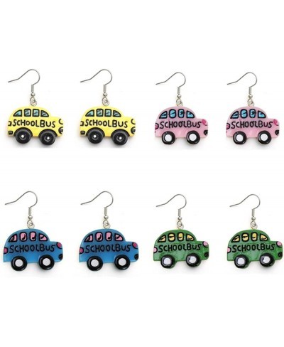 School Bus Dangle Earrings Resin Cartoon Car Funny Earrings Teachers Professors Students Teens Bus Drivers School Bus Drop Ea...