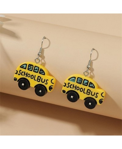 School Bus Dangle Earrings Resin Cartoon Car Funny Earrings Teachers Professors Students Teens Bus Drivers School Bus Drop Ea...