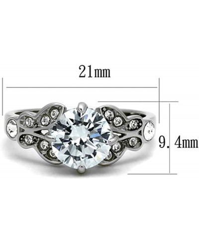 Stainless Steel 2.25 Ct Round Cut Zirconia Engagement Ring Women's Size 5-10 $18.06 Engagement Rings