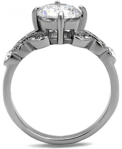 Stainless Steel 2.25 Ct Round Cut Zirconia Engagement Ring Women's Size 5-10 $18.06 Engagement Rings