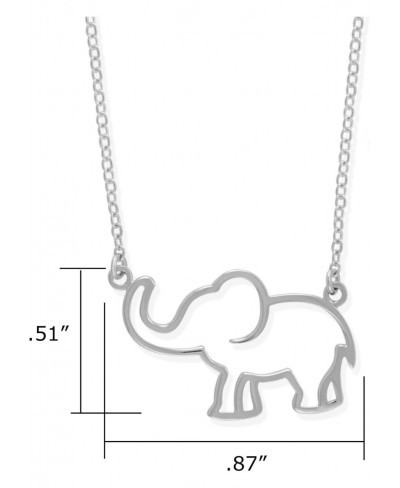 Sterling Silver Open Elephant Outline Animal Pendant Necklace 18 Inches $31.79 Pendant Necklaces