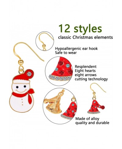 Christmas Jewelry Set Xmas Earrings and Necklaces Jewelry Snowman Snowflake Santa Claus Christmas Tree Holiday Dangle Pendant...