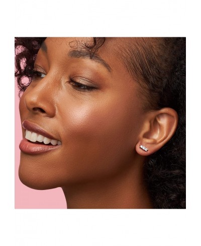 Sparkling Stud Cubic Zirconia Earrings in Sterling Silver $43.76 Stud