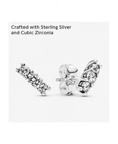 Sparkling Stud Cubic Zirconia Earrings in Sterling Silver $43.76 Stud