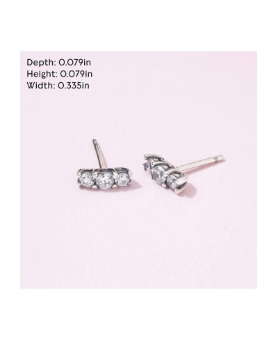 Sparkling Stud Cubic Zirconia Earrings in Sterling Silver $43.76 Stud