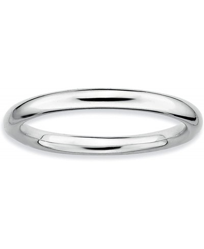 2.25mm Rhodium Plated Sterling Silver Stackable Polished Band Size 6 $34.22 Bands