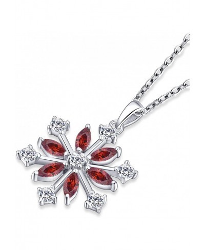 925 Sterling Silver White/Blue CZ Winter Frozen Large Snowflake Necklace Pendant $37.40 Pendants & Coins