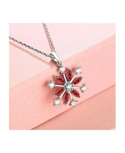 925 Sterling Silver White/Blue CZ Winter Frozen Large Snowflake Necklace Pendant $37.40 Pendants & Coins