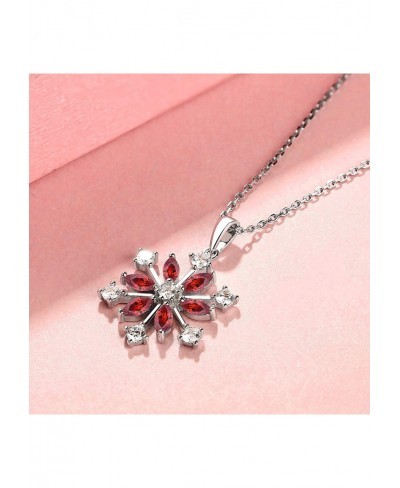 925 Sterling Silver White/Blue CZ Winter Frozen Large Snowflake Necklace Pendant $37.40 Pendants & Coins