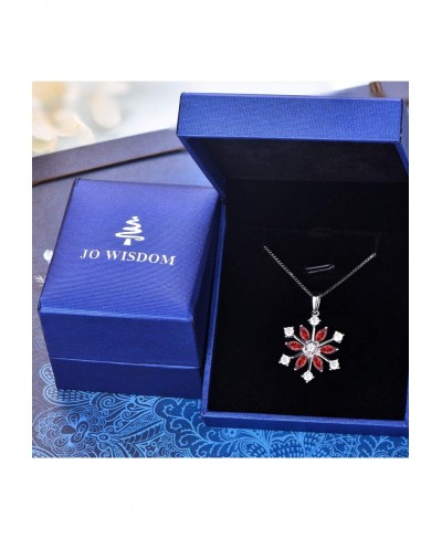 925 Sterling Silver White/Blue CZ Winter Frozen Large Snowflake Necklace Pendant $37.40 Pendants & Coins