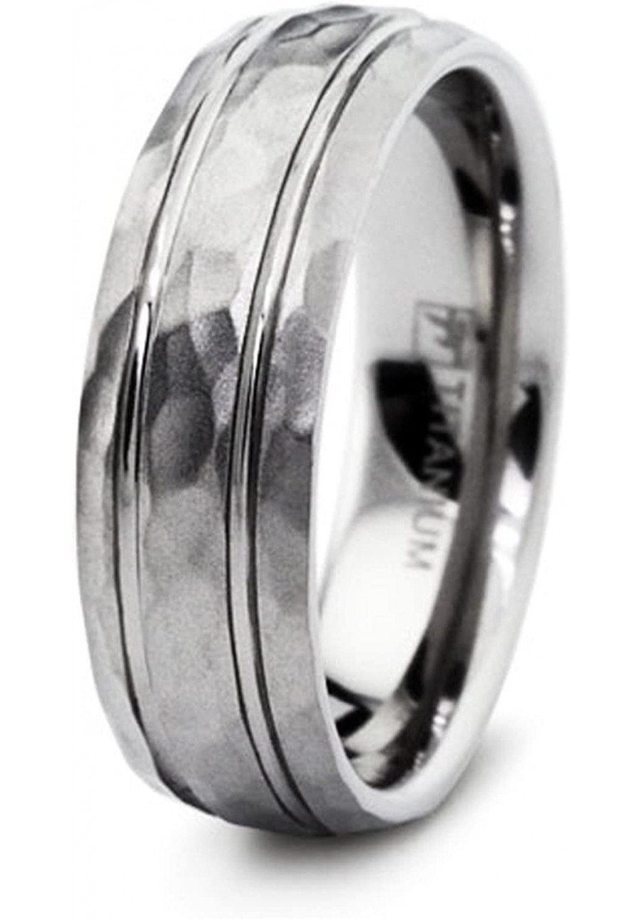 Hammered Titanium Wedding Band $38.82 Wedding Bands