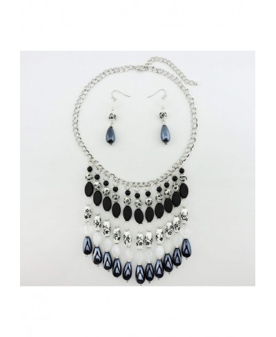 Ceramic beads folk-custom collar necklace with earrings $16.47 Jewelry Sets