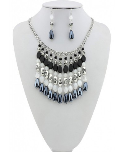 Ceramic beads folk-custom collar necklace with earrings $16.47 Jewelry Sets