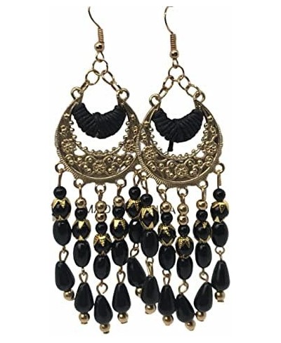 Roman Vintage Bohemian Long Tassel Drop Earrings Turquoise Leaves Antique Dangle Earrings For Women(Blue)(Black) $12.00 Drop ...