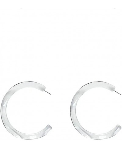 Clear Transparent Lucite Resin Hoop Earrings for Women Girls Acetate Acrylic Statement Drop Earrings Chic Dainty 925 Sterling...