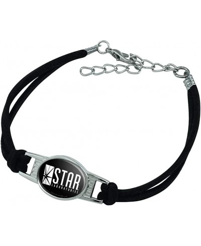 The Flash TV Series Star Labs Logo Novelty Suede Leather Metal Bracelet $16.34 Strand