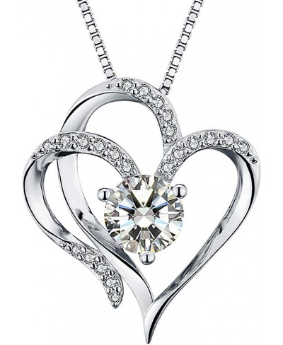 Heart Necklace 14K Gold Plated 5A Cubic Zirconia Pendant Necklaces for women $18.98 Pendant Necklaces