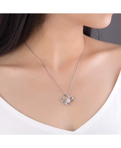 Heart Necklace 14K Gold Plated 5A Cubic Zirconia Pendant Necklaces for women $18.98 Pendant Necklaces