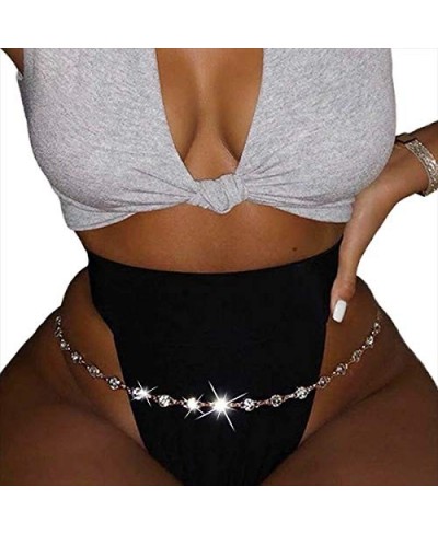 Crystal Belly Chain Rhinestone Waist Chain Fashion Shining Body Chain Jewelry for Women and Girls (Silver) $12.56 Body Chains