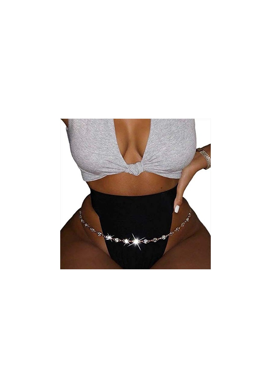 Crystal Belly Chain Rhinestone Waist Chain Fashion Shining Body Chain Jewelry for Women and Girls (Silver) $12.56 Body Chains