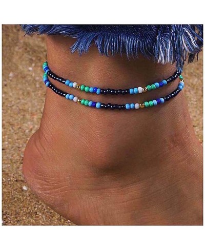 Boho Beaded Anklets Colorful Seed Ankle Bracelet Beach Foot Chain for Women and Girls $10.00 Anklets