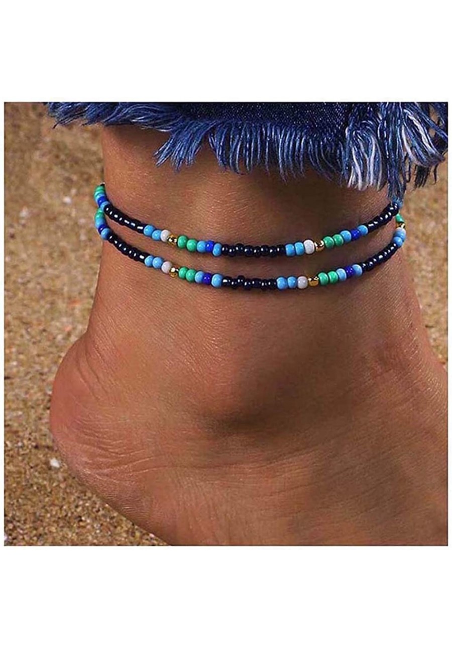 Boho Beaded Anklets Colorful Seed Ankle Bracelet Beach Foot Chain for Women and Girls $10.00 Anklets