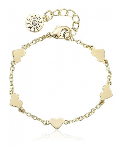 Girls' "Classic!" 14k Gold-Plated Hearts Station Link Bracelet $20.88 Link