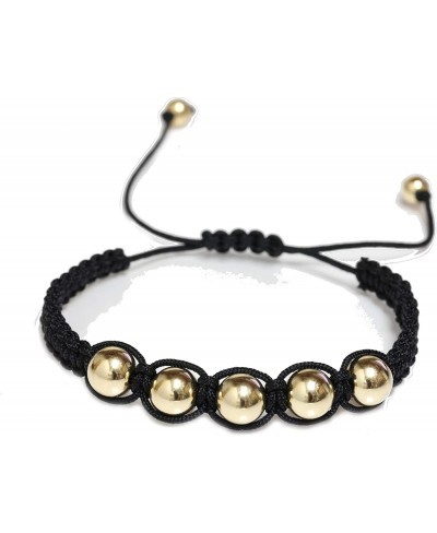 Macrame Braided Round 14k Yellow Gold Filled Bead Bracelet for Women and Men $33.25 Strand