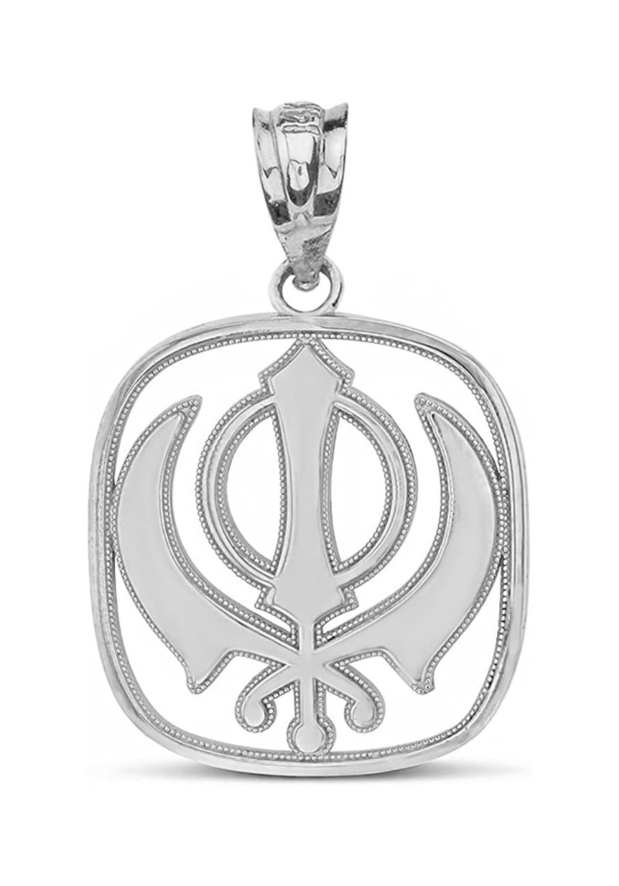 925 Sterling Silver Sikh Khanda Kirpan Sword Symbol Religious Pendant $16.34 Pendants & Coins