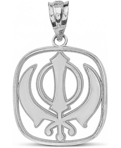 925 Sterling Silver Sikh Khanda Kirpan Sword Symbol Religious Pendant $16.34 Pendants & Coins