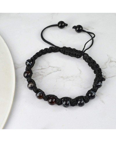 Natural Botswana Agate Black Bracelet Crystal Stone 8 mm Round Bead Thread Bracelet for Unisex (Color - Multi) $12.76 Stretch