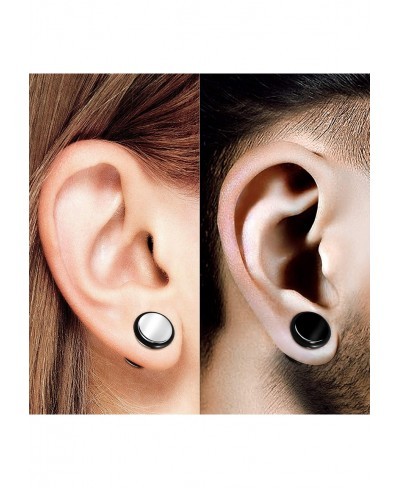 3 Pairs 16g Gauge 1.2mm Surgical Steel Black Anodized Fake Plugs Piercing Jewelry Cheater Earring Illusion Lobe Rubber O-Ring...