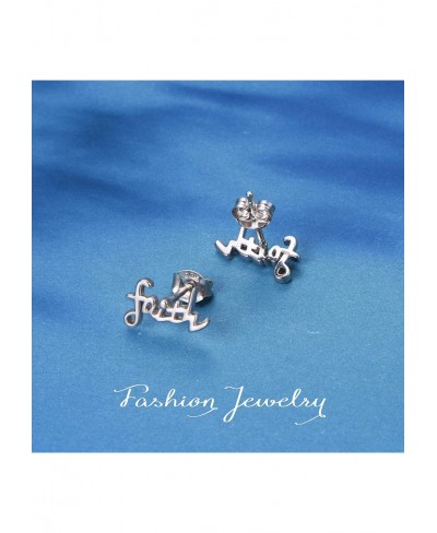 925 Sterling Silver Infinity Love of God Simple Dainty Faith Cross Dangle Earrings Religious Gift for Women Girls $18.14 Stud