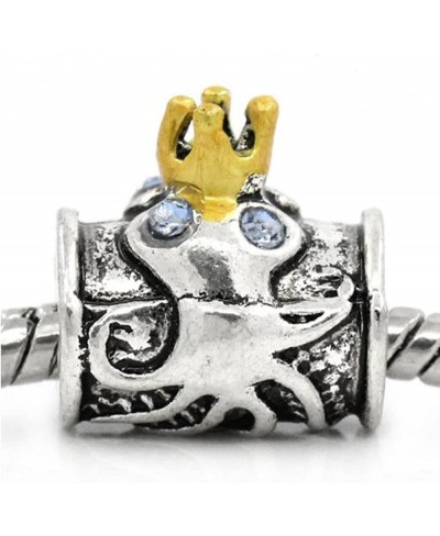 European Octopus with a Crown Charm Spacer for Snake Chain Charm Bracelet $17.34 Charms & Charm Bracelets