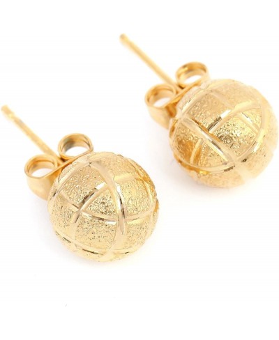 Football Stud Earrings 24K Gold Plated Earring Basketball Jewelry $7.18 Stud
