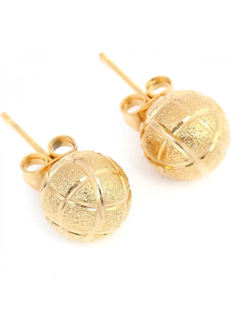 Football Stud Earrings 24K Gold Plated Earring Basketball Jewelry $7.18 Stud