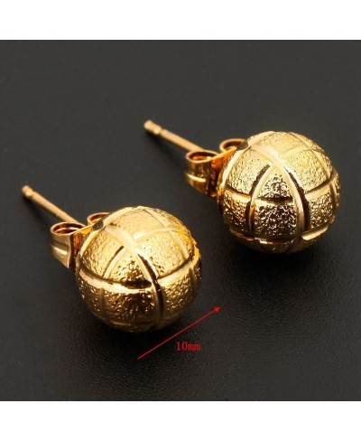 Football Stud Earrings 24K Gold Plated Earring Basketball Jewelry $7.18 Stud