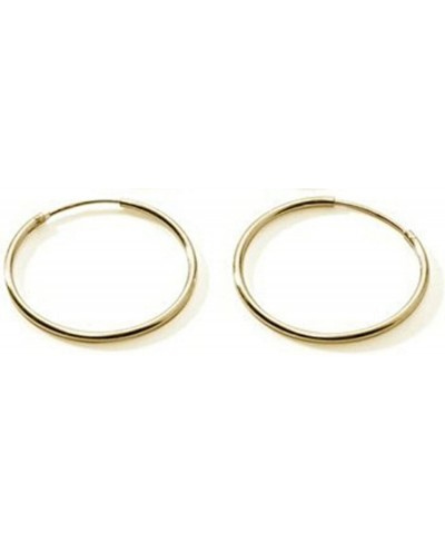 Sterling Silver Circle Endless Hoop Earrings Jewelry for Women & Girl Yellow Gold Flashed 25mm $10.54 Hoop