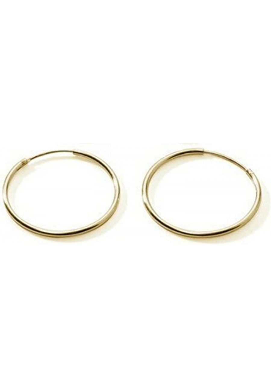 Sterling Silver Circle Endless Hoop Earrings Jewelry for Women & Girl Yellow Gold Flashed 25mm $10.54 Hoop