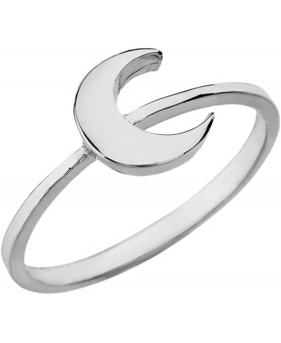 925 Sterling Silver Polished Crescent Moon Stackable Ring $23.55 Stacking