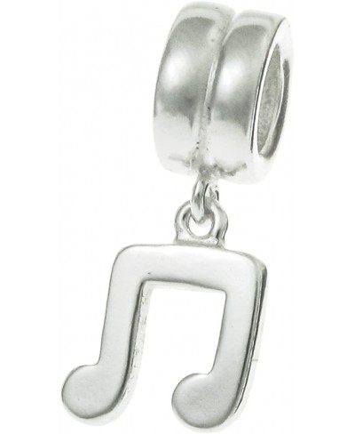 925 Sterling Silver Music Eighth Note Quaver Dangle Bead for European Charm Bracelet $18.47 Charms & Charm Bracelets