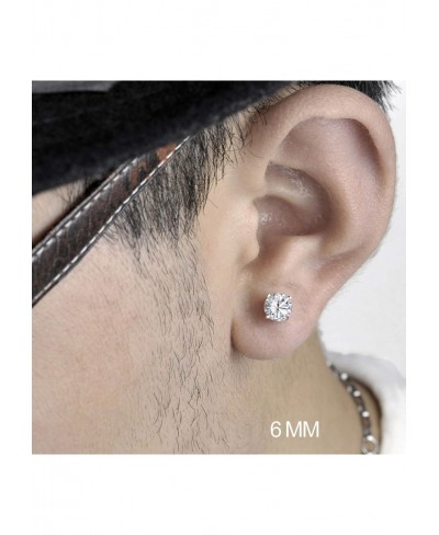 925 Sterling Silver 6MM 4-Prong Round Zirconia Earrings Ear Stud White Gold Plated Fashion Jewelry WK90035-6 $13.69 Stud